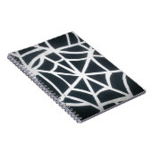 黒はっきりしたと白のクモの巣の幾何学的パターン ノートブック (右側)