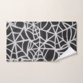 黒はっきりしたと白のクモの巣の幾何学的パターン バスタオルセット (ハンドタオル)