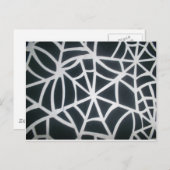 黒はっきりしたと白のクモの巣の幾何学的パターン ポストカード (正面/裏面)