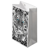 黒はっきりしたと白のブルーアイタイガー スモールペーパーバッグ (正面アングル)