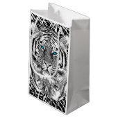 黒はっきりしたと白のブルーアイタイガー スモールペーパーバッグ (裏面アングル)