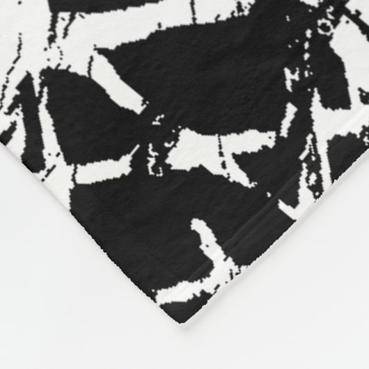 黒はっきりしたと白のブルーアイタイガー フリースブランケット (角)