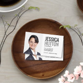 黒はっきりしたと白の個人写真 名刺