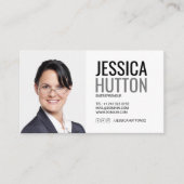 黒はっきりしたと白の個人写真 名刺 (正面)