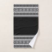 黒はっきりしたと白の抽象芸術パタストライプのーン バスタオルセット (ハンドタオル)