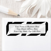 黒はっきりしたと白の抽象芸術差出人住所ラベル ラベル (インサイチュ)