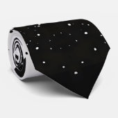 黒はっきりしたと白の斑点のあるダイヤモンドネックタイ ネクタイ (ロール)