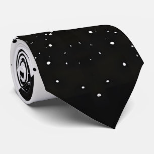 黒はっきりしたと白の斑点のあるダイヤモンドネックタイ ネクタイ