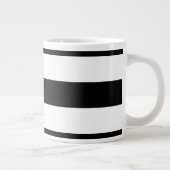 黒はっきりしたと白の水平ストライプ ジャンボコーヒーマグカップ (右)