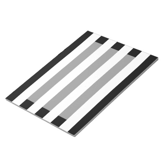 黒はっきりしたと白の水平ストライプ ノートパッド (アングル)