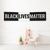 黒はっきりしたと白の黒の生命物質 横断幕 (インサイチュ)