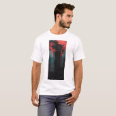 黒はっきりしたと赤の抽象芸術アートTシャツ Tシャツ (正面フル)