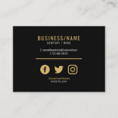 黒はっきりしたと金ゴールドのソーシャルメディアプロフェッショナル 名刺 (正面)