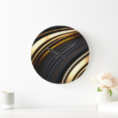 黒はっきりしたと金ゴールドの抽象芸術 ラージ壁時計 (ホーム)