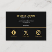 黒はっきりしたと金ゴールド、ソーシャルメディアの名刺 名刺 (正面)