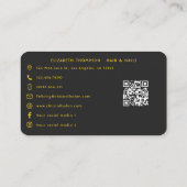 黒はっきりしたと黄色のアフリカ系アメリカネイルサロン 名刺 (裏面)