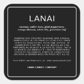 黒はっきりしたとWhiLanaiマットステッカーラベル3"x3" スクエアシール (正面)