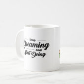 黒はっきりしたのやる気を起こさせる引用文 コーヒーマグカップ (正面左)