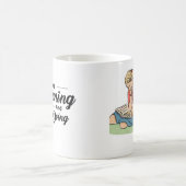 黒はっきりしたのやる気を起こさせる引用文 コーヒーマグカップ (中央)