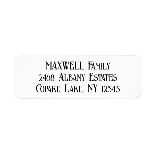 黒はっきりしたのエレガントタイポグラフィファミリ名 ラベル (正面)