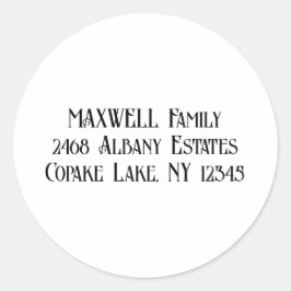 黒はっきりしたのエレガントタイポグラフィ姓 ラウンドシール