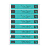 黒はっきりしたエレガントとターコイズのフローラのダマスク ラップアラウンド宛名ラベル (シート)