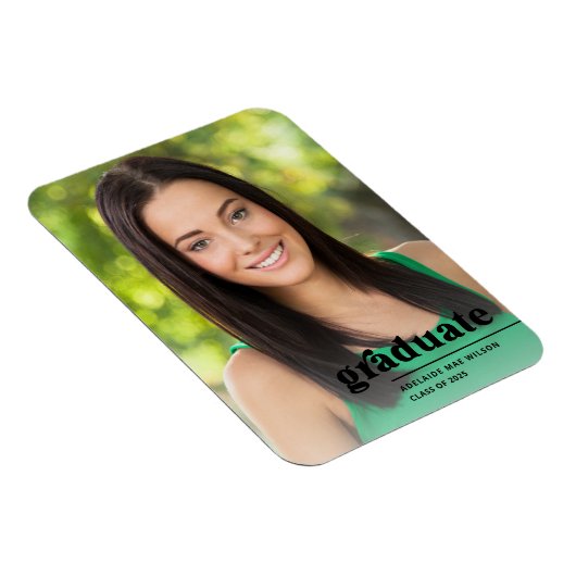 黒はっきりしたタイポグラフィ写真院発表 マグネット (右側)