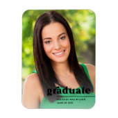 黒はっきりしたタイポグラフィ写真院発表 マグネット (縦)