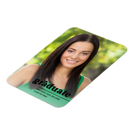 黒はっきりしたタイポグラフィ写真院発表 マグネット (左側)