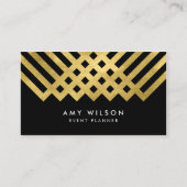 黒はっきりしたフェイクエレガント金ゴールド幾何 名刺 (正面)