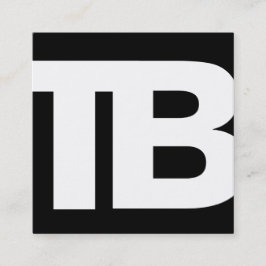 黒はっきりしたモダンプロフェッショナル2文字モノグラム スクエア名刺