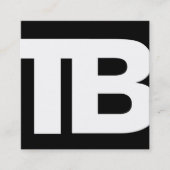 黒はっきりしたモダンプロフェッショナル2文字モノグラム スクエア名刺 (正面)