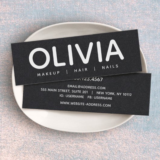 黒はっきりしたモダン名刺 スキニー名刺