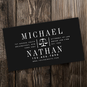 黒はっきりしたモダン弁護士弁護士 名刺