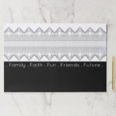 黒はっきりしたモダン白インスパイアランチョンマット ペーパーパッド (インサイチュ)