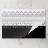 黒はっきりしたモダン白インスパイアランチョンマット ペーパーパッド (折り畳み)