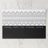 黒はっきりしたモダン白インスパイアランチョンマット ペーパーパッド (正面)