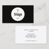 黒はっきりしたモダン白美容師サロン 名刺 (正面/裏面)