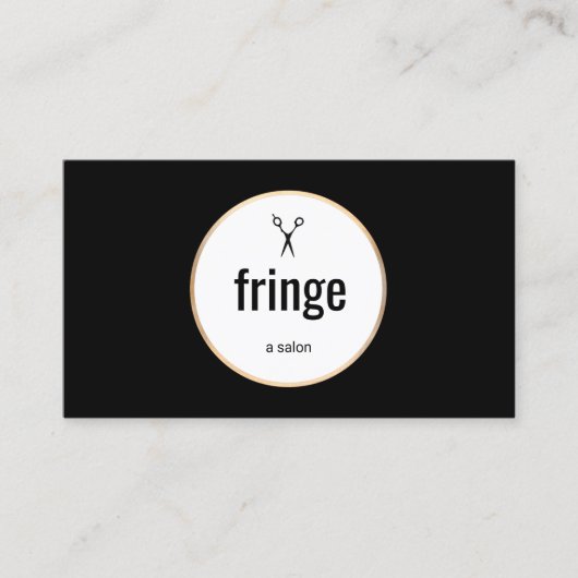 黒はっきりしたモダン白美容師サロン 名刺 (正面)