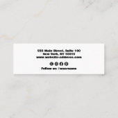 黒はっきりしたモダン白 スキニー名刺 (裏面)