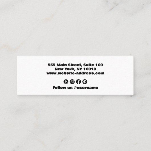 黒はっきりしたモダン白 スキニー名刺 (裏面)