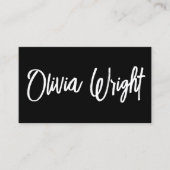黒はっきりしたモダン署名スクリプトタイポグラフィ 名刺 (正面)