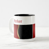 黒はっきりしたモダン色と金ゴールド ツートーンマグカップ (正面左)