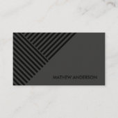 黒はっきりしたモダン角ストライプの線パターン 名刺 (正面)