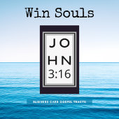 黒はっきりしたヨハネ3:16福音書の名刺 名刺