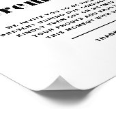 黒はっきりしたレトロタイポグラフィ開栓式 ポスター (角)