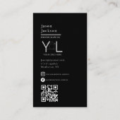 黒はっきりした写真家QRコードSNS写真 名刺 (裏面)