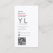 黒はっきりした写真家QRコードSNS写真 名刺 (裏面)