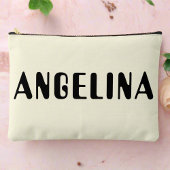 黒はっきりした名スクリプト アクセサリーポーチ