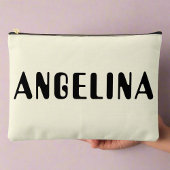 黒はっきりした名スクリプト アクセサリーポーチ